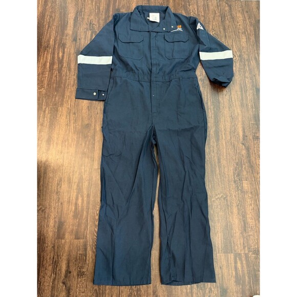 Bulwark Navy Blue Nomex IIIA FR Coverall 44 Regular  # CNB2NV HRC-1 No Flag - Picture 1 of 12